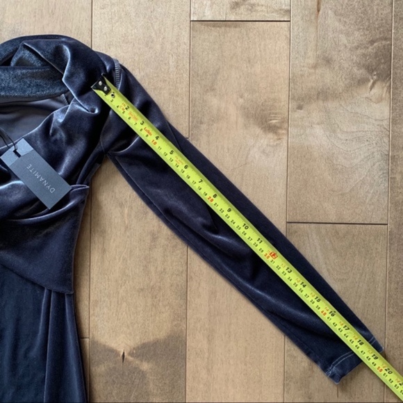 NWT Dynamite Velvet Crossover Long Sleeve Dress - Picture 6 of 9